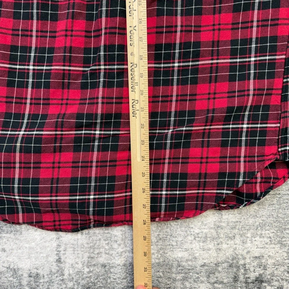 VTG Polo Ralph Lauren Shirt Mens Medium Red Tartan Plaid Heavy Cotton Flannel